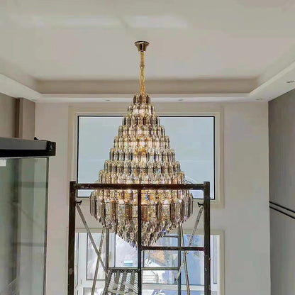 Staircase/Foyer Chandelier With High Clarity Crystals Luxury Ceiling Light