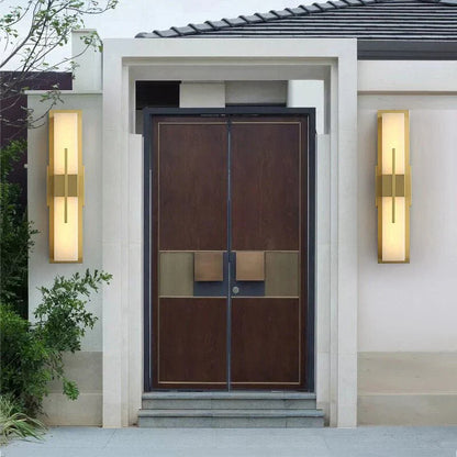 Outdoor Minimalist Rectangular Stainless Steel Acrylic LED Waterproof Wall Sconce Lamp