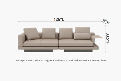 Modern Style Sectional Sofa with Floating Shelf