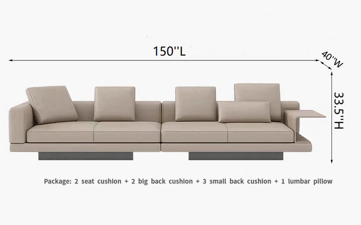 Modern Style Sectional Sofa with Floating Shelf