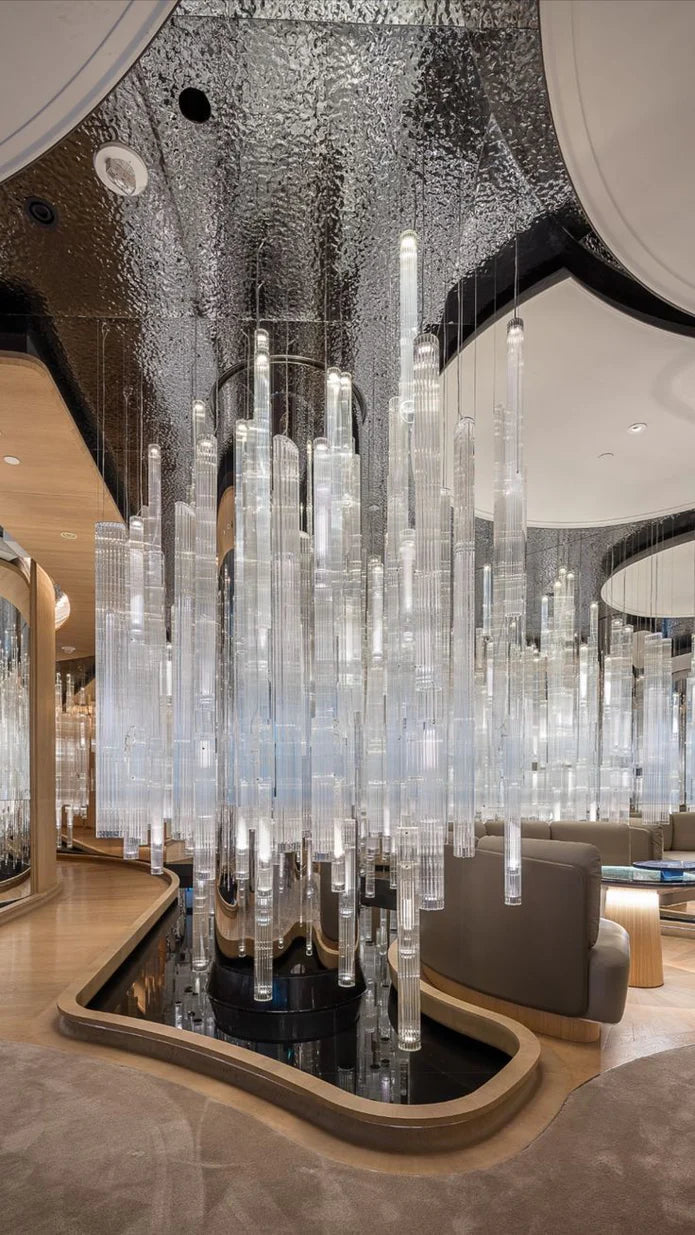 Modern Stick Clear Glass Pendant for Lving Room/Hotel/Restaurant