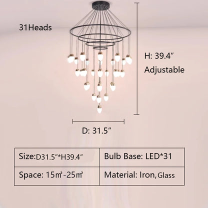 Extra Large Post-Modern Multi-tier Chandelier for High-ceiling Room/Stairs