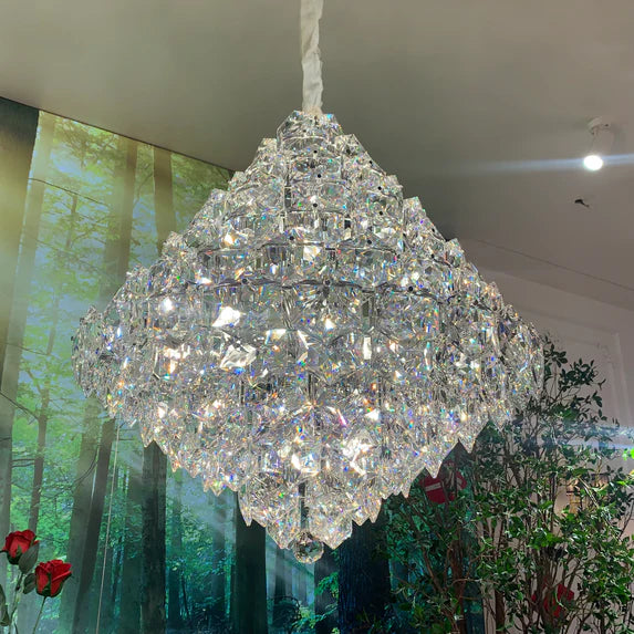 Luxury Cone Crystal Chandelier for Living Room/Bedroom/Bathroom