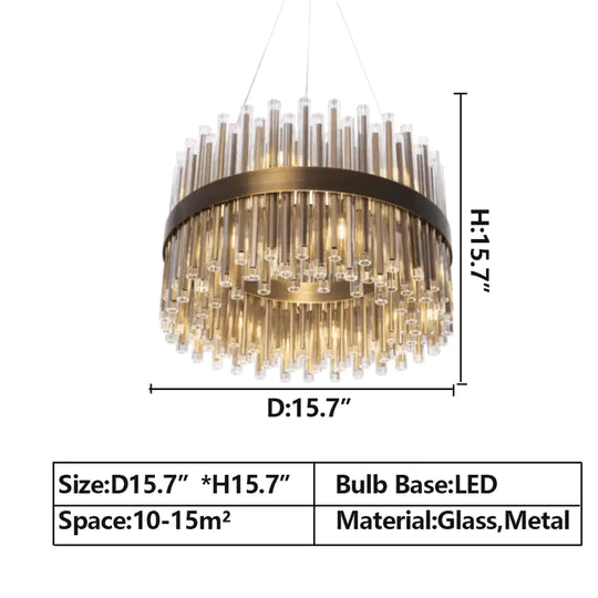 Lucian Tubes Round Chandelier