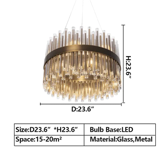 Lucian Tubes Round Chandelier