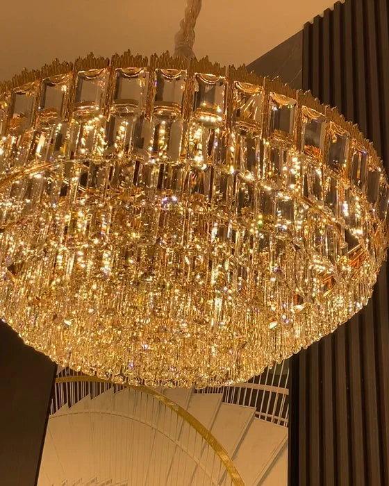 Luxury Multi-tiered Extra Large Conical Crystal Chandelier for High Ceiling Living Room/Foyer/Lobby