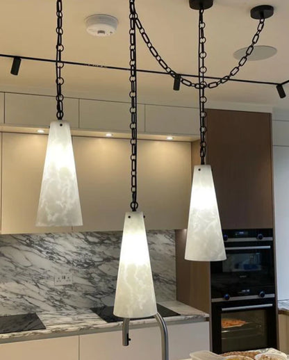 Modern 3/5/7-Light Alabaster Chandelier for Living Room/Dining Room