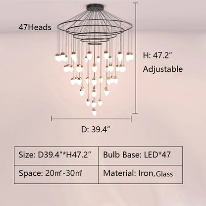 Extra Large Post-Modern Multi-tier Chandelier for High-ceiling Room/Stairs