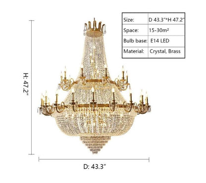 Mid Century Mediterranean Luxury Crystal Chandelier for foyer and living room