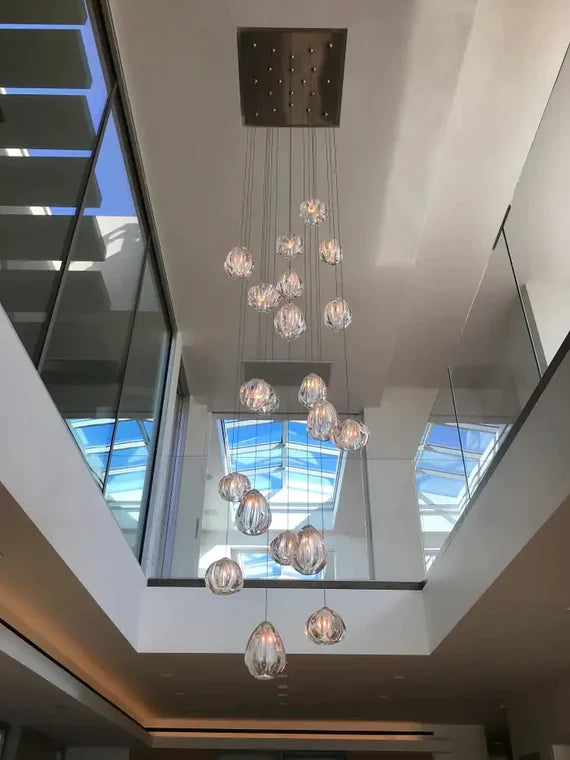 Modern Nordic Style Hand Blown Crystal Chandelier For Dining Room/Living Room/Stairwell