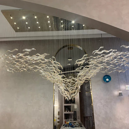 Modern Light Luxury Floating Leaves Chandelier for KItchen Island/Dining Room