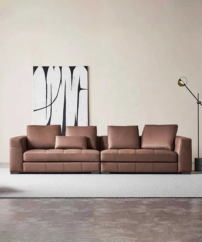 Blazer Straight Row Leather Sofa for Living Room