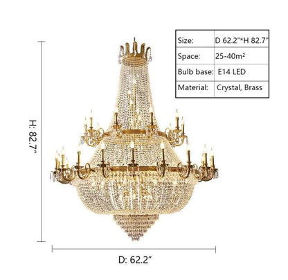 Mid Century Mediterranean Luxury Crystal Chandelier for foyer and living room