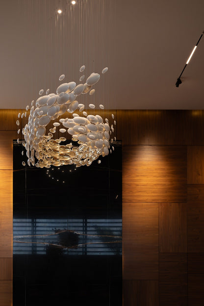 Modern Artistic Unique Golden Dragon Egg Pendant Ceiling Light Fixture for Dining Room