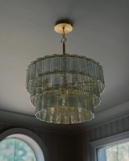 Modern Light Luxury 3/4-layer Round Glass Chandelier