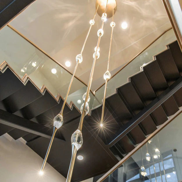 Modern Stick Crystal Chandelier for Staircase/Foyer/Entryway