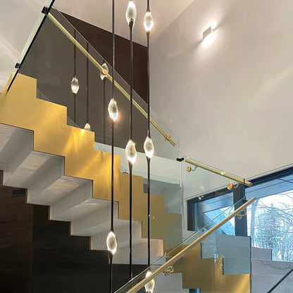 Modern Stick Crystal Chandelier for Staircase/Foyer/Entryway