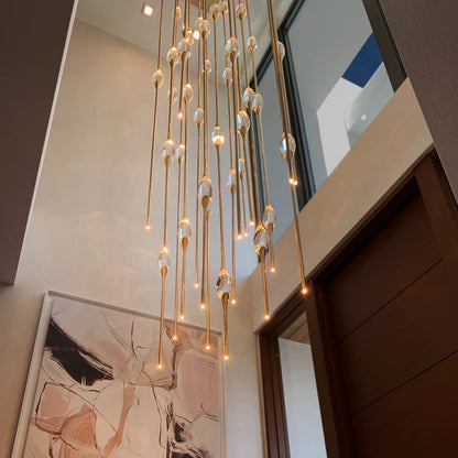 Modern Stick Crystal Chandelier for Staircase/Foyer/Entryway