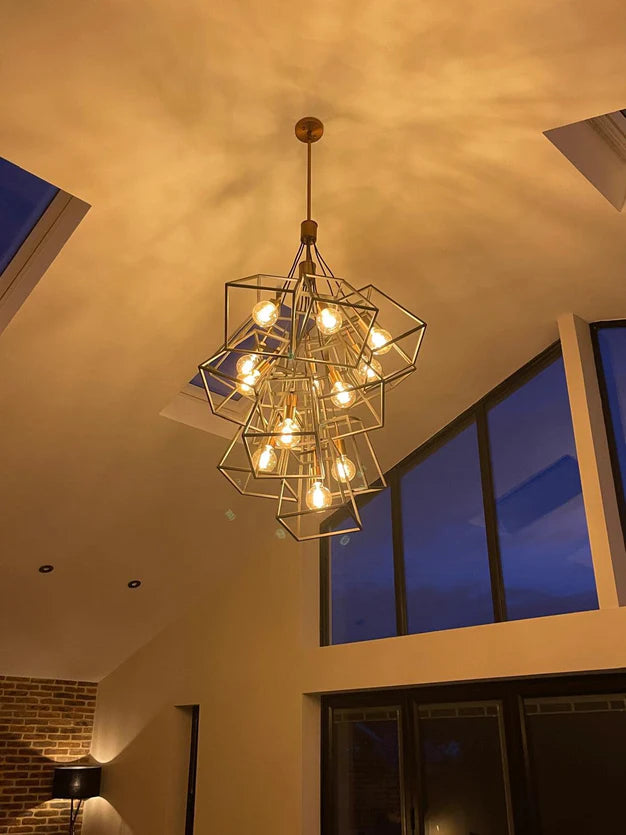 Modern Cube Cluster Chandelier for Living Room/Staircase/Foyer