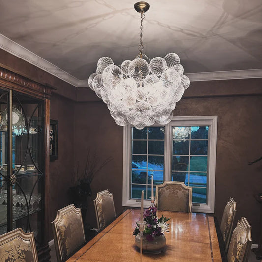 Modern Ball Glass Chandelier for Low-ceiling