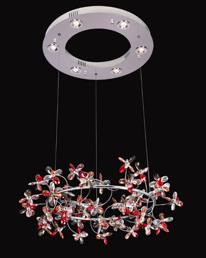 Modern Luxury 1/2/3-Tier Floral Crystal Ring Chandelier for Living Room/Staircase/Foyer