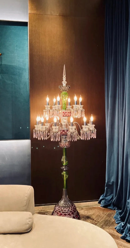 Luxury Colorful 18-Light Crystal Floor Lamp