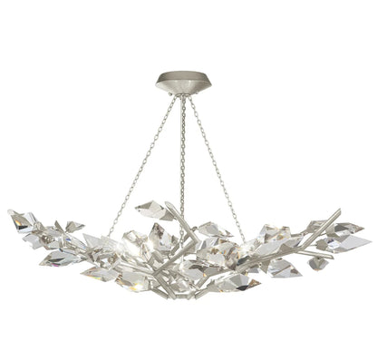 Luxury Crystal Leaves Chandelier in Brass/Silver Finish Ceiling Light Fixtures