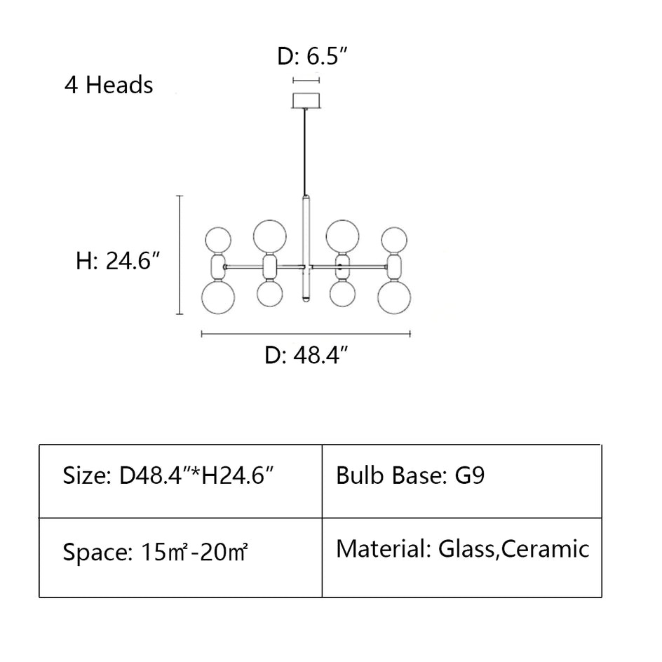 Designer Model Minimalist Multi-bulb Combination Chandelier for Living/Dining Room