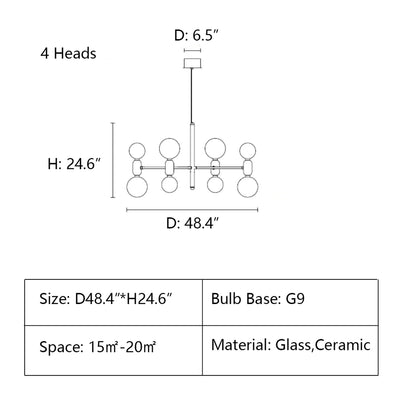 Designer Model Minimalist Multi-bulb Combination Chandelier for Living/Dining Room