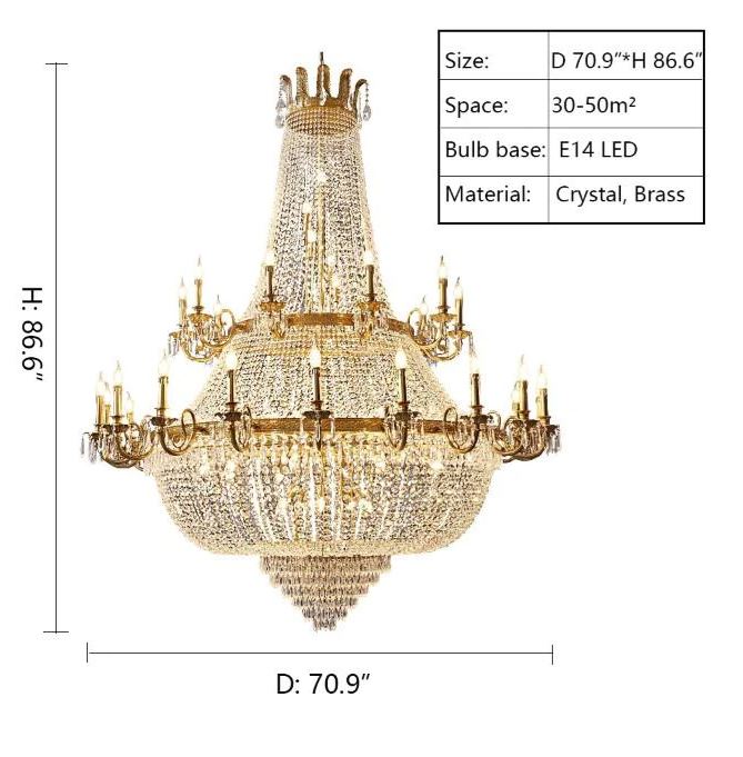 Mid Century Mediterranean Luxury Crystal Chandelier for foyer and living room