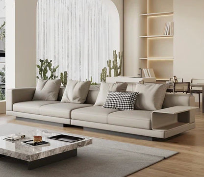 Modern Style Sectional Sofa with Floating Shelf