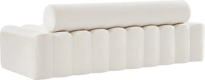 Velvet Upholstered Sofa with Deep Channel Tufting