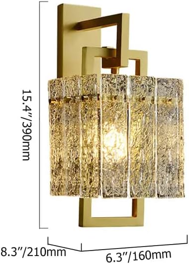 Modern Glass Shade Wall Light in Brass for Bedroom/Hallway