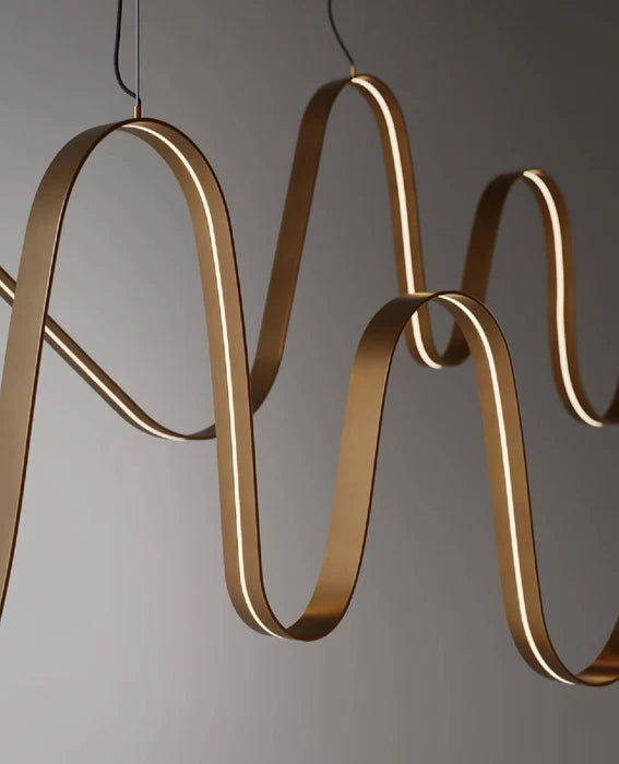 Modern Minimalist Wavy Line Chandelier for Dining Room/Kitchen Island