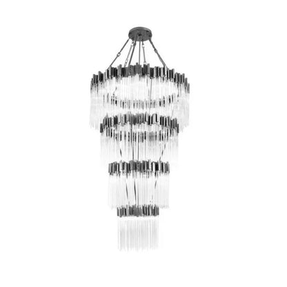 Large Elegant Multi-layers Glam Glass Chandelier for High-ceiling/Staircase/Entryway