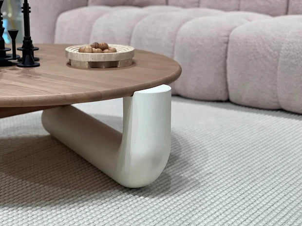 Modern French Cream Style Round Coffee Table