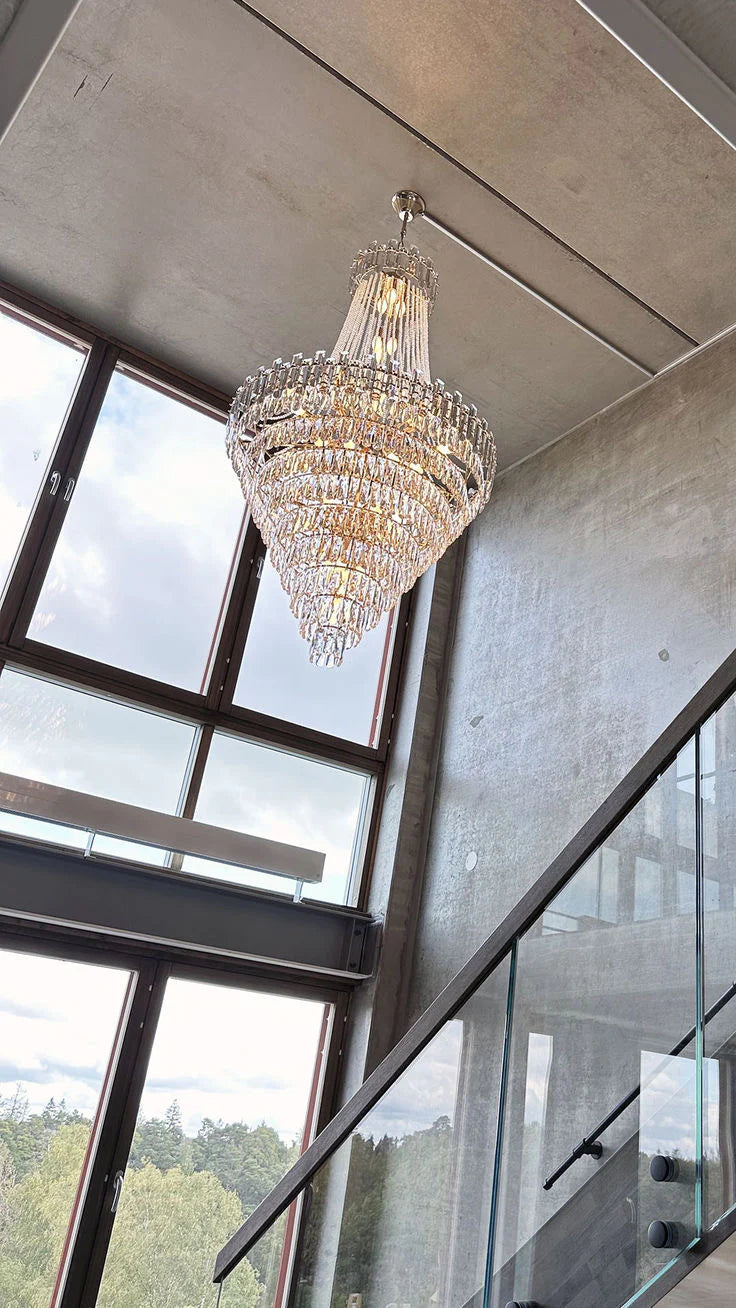 Luxury Modern Multi-tiered Crystal Chandelier for Staircase/Foyer/Villa