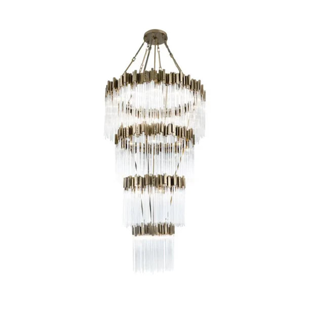 Large Elegant Multi-layers Glam Glass Chandelier for High-ceiling/Staircase/Entryway