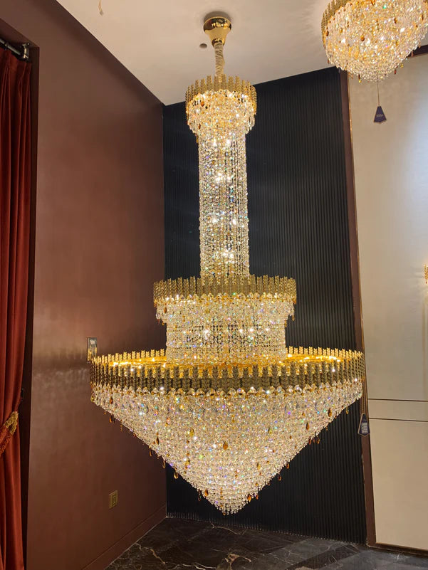 Luxury Golden Wheat Crystal Chandelier for Living Room/Staircase/Foyer