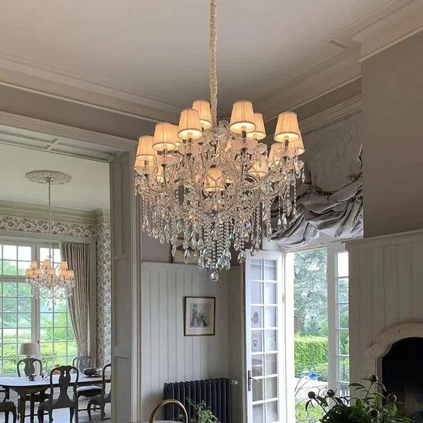 Extra Large Luxury Multi-Tiered Crystal Candle Chandelier for Living/Dining Room