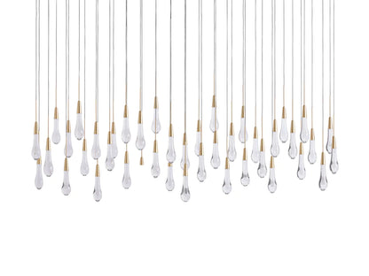 Modern Cascade Raindrop Linear Crystal Chandelier for Dining Room/Kitchen Island