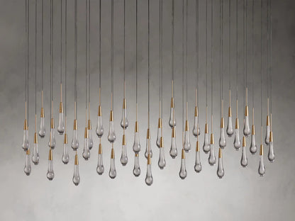 Modern Cascade Raindrop Linear Crystal Chandelier for Dining Room/Kitchen Island