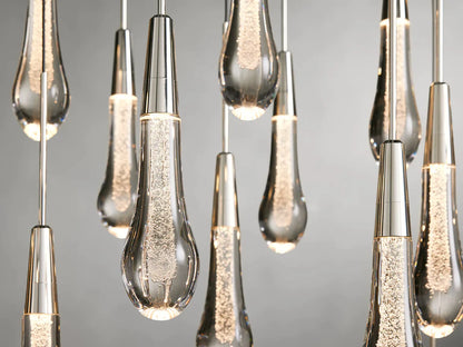 Modern Cascade Raindrop Linear Crystal Chandelier for Dining Room/Kitchen Island