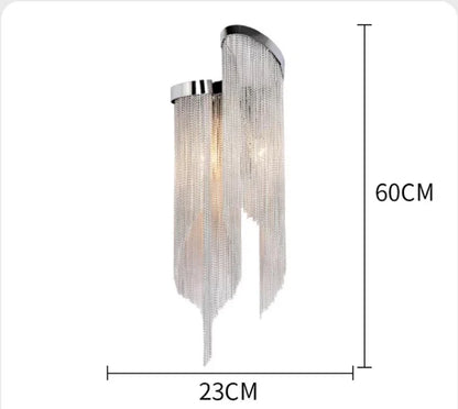 Post-Modern Extra Large Stainless Steel Tassel Wall Lamp