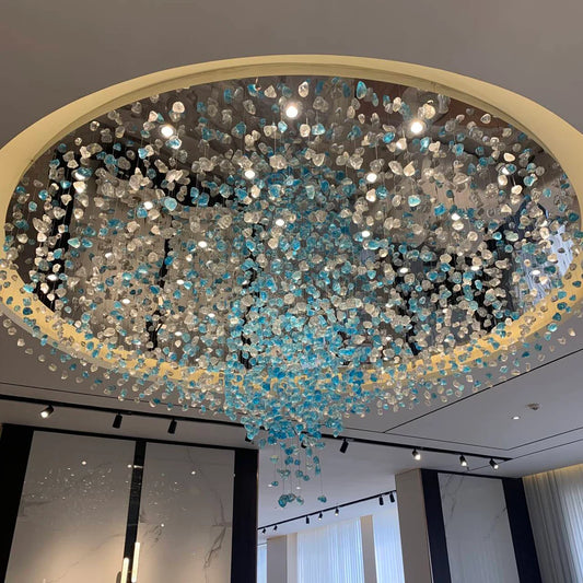 Light Luxury Multicolor Crystal Stone Chandelier for Hotel/Living Room/Restaurant