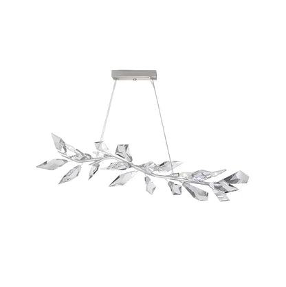 Luxury Crystal Leaves Chandelier in Brass/Silver Finish Ceiling Light Fixtures