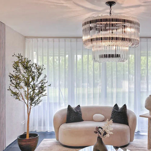 Modern Luxury 2-tier Glass Chandelier