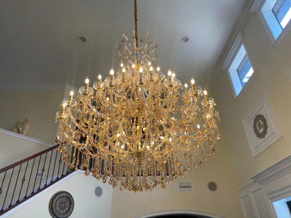 Mid Century Luxury Large Crystal Chandelier for hotel, villa, and foyer