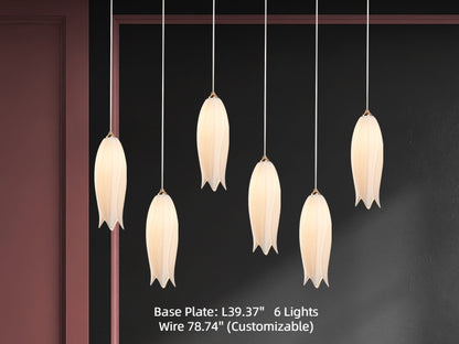 2023 New Arrival Elegant White Tulip Flower Chandelier For Foyer/ Staircase