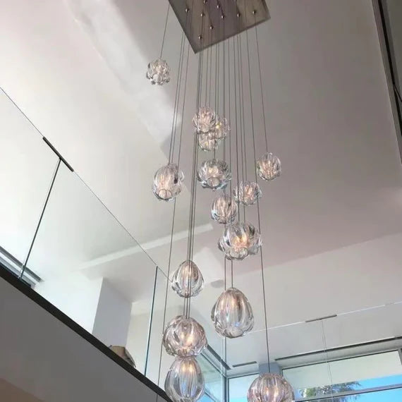 Modern Nordic Style Hand Blown Crystal Chandelier For Dining Room/Living Room/Stairwell